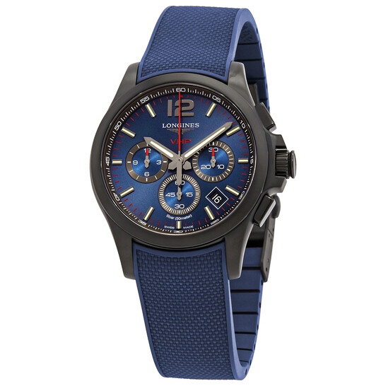 Longines Conquest Perpetual Chronograph Quartz Blue Dial