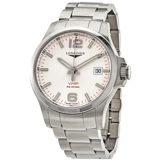 Longines Conquest Quartz Silver Dial Men's Watch