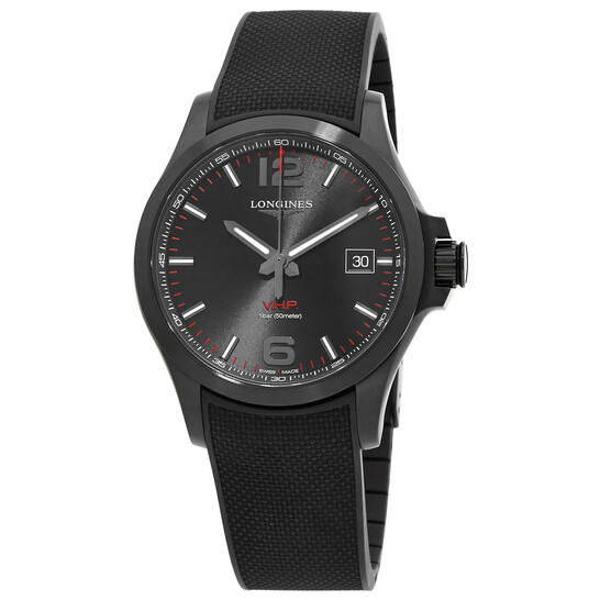 Longines Conquest V.H.P. Quartz Black Dial Men's Watch