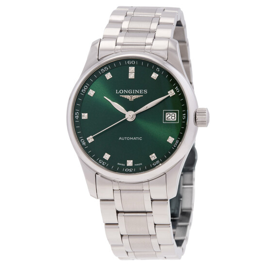 Master’s Ladies Silver Watch with Green Dial Master main image 2