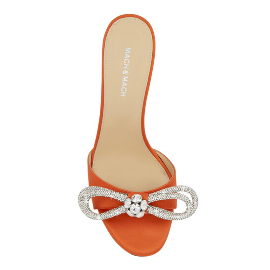 Mach & Mach Crystal-Embellished Bow 95mm Satin Mules, Brand