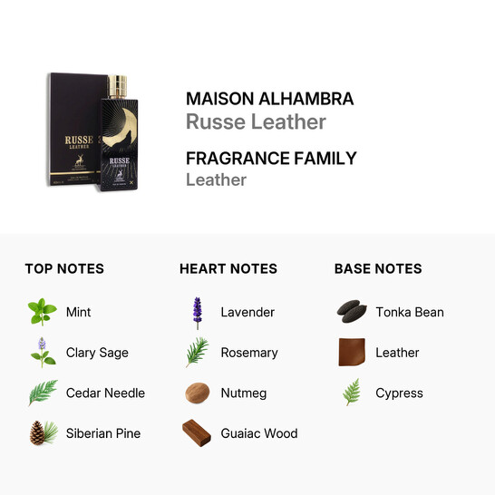 Maison Alhambra Unisex Russe Leather EDP Spray 2.7 oz Fragrances