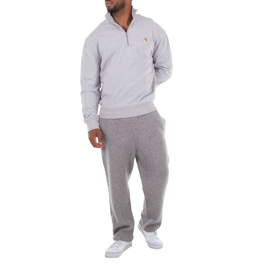 Maison Kitsuné Half-Zip Fox Head Patch Sweatshirt, Size Small