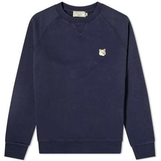 Maison Kitsuné Men's Navy Fox Head Patch Classic Sweatshirt, Size