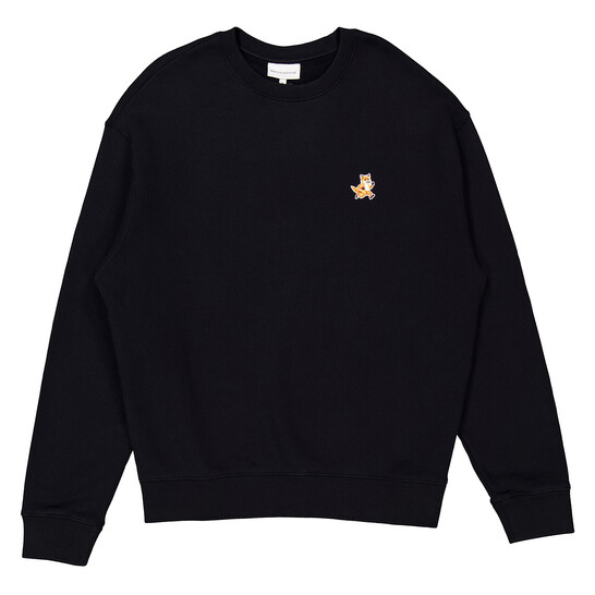 Maison Kitsuné Speedy Fox Patch Cotton Sweatshirt, Size Medium