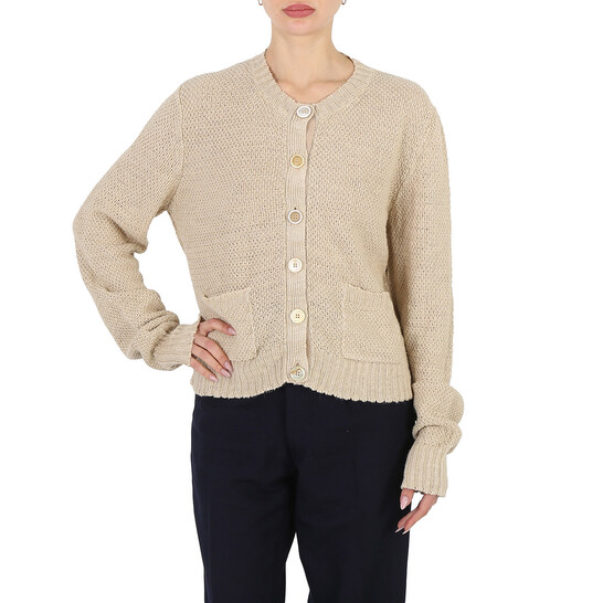 Maison Margiela Ladies Banana Knitted Long-Sleeve Cardigan, Size