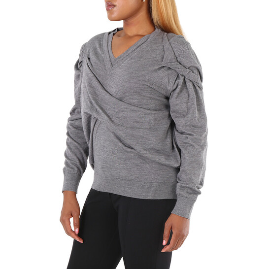 Mm6 Maison Margiela Maison Margiela Ladies V-neck Ruched Jumper