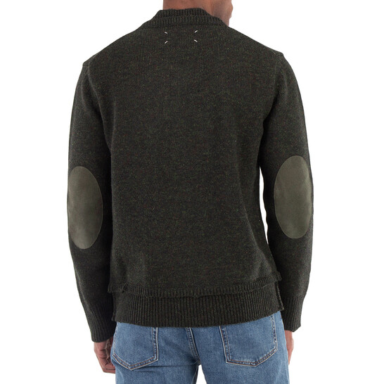 トップス 16aw Maison Margiela elbow patch knit Maison Margiela // Beige Wool Elbow Patch Knit Sweater – VSP