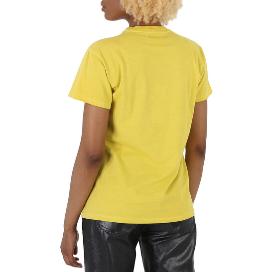 Maison Margiela Tシャツ・カットソー 黄 2007424D0380 Maison Margiela Yellow Circus Smile Collage Print Cotton T