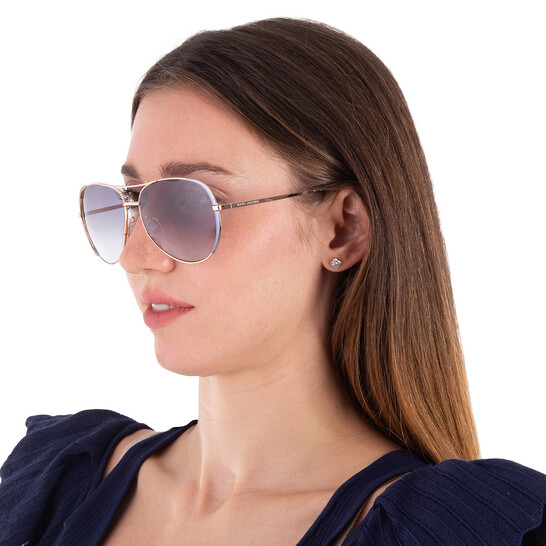 Marc Jacobs ハイロットフレムサンクラス MARC686S OGA Marc Jacobs Grey Azure Pilot Ladies Sunglasses MARC 686/S