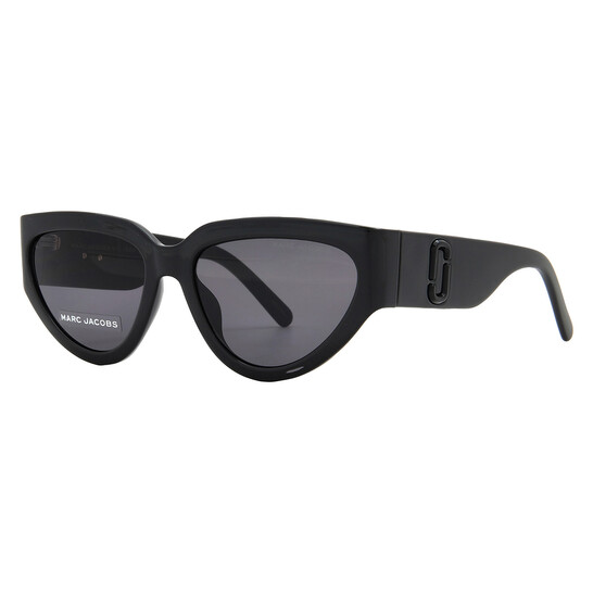 Marc Jacobs Black/Grey Shaded Cat-Eye Women\'s Sunglasses, Marc 645/s CCPHA 57-17 Marc Jacobs Grey Cat Eye Ladies Sunglasses MARC 645/S 0807  main image 3
