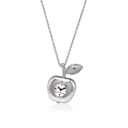 スタイリッシュ★MARC JACOBS The Bauble Apple Necklace Watch Marc Jacobs Quartz Pale Blue Apple Bauble Watch Necklace New