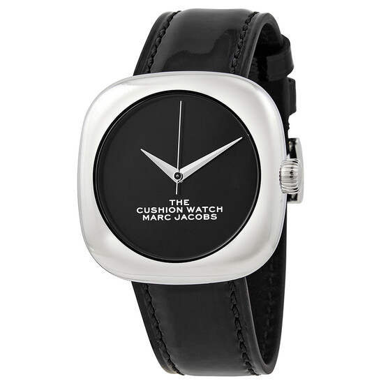 Marc Jacobs The Cushion Quartz Black Dial Ladies Watch 