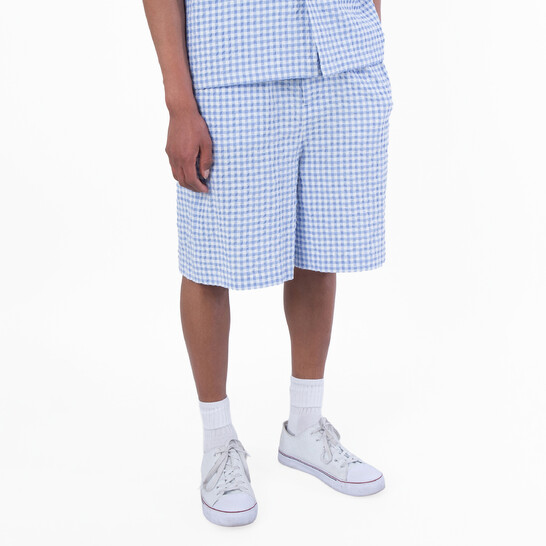 Marni Check Print Straight-Leg Shorts, Brand Size 48 (Waist Size 32") - 546x546 Image #2