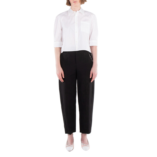Marni Tropical Straight Wool Trousers, Brand Size 40 ( US Size 8