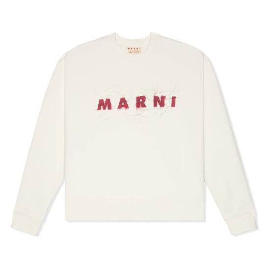 Marni Wrinkled Marni Logo Sweatshirt, Brand Size 46 (US Size