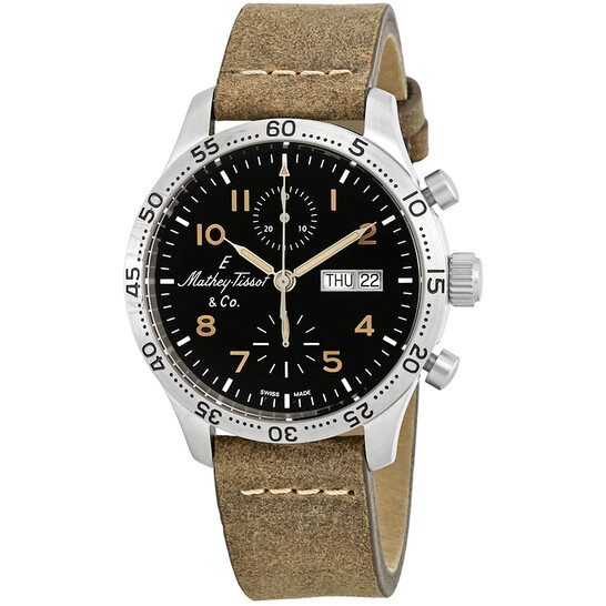 Mathey-Tissot Type 21 Chrono Automatic Chronograph Black Dial