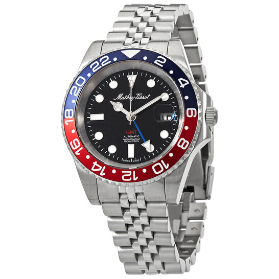 Mathey-Tissot GMT Automatic Black Dial Pepsi Bezel Men's Watch