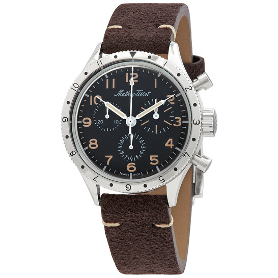 Mathey-Tissot Homage TYPE XX Chronograph Quartz Black Dial Men's