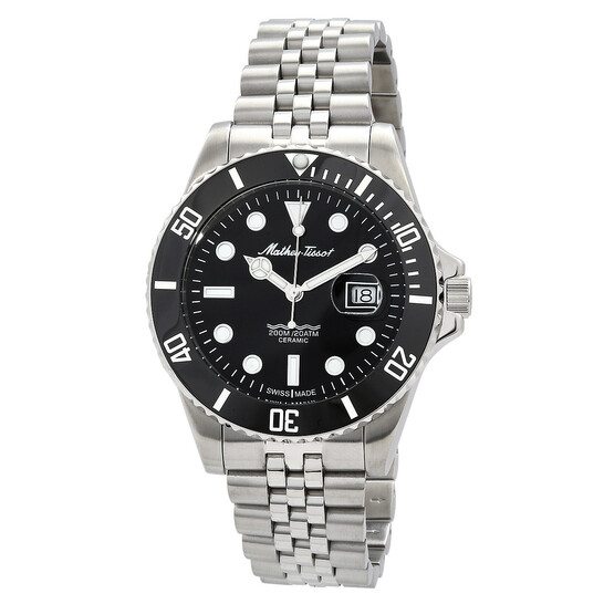 Mathey-Tissot Mathy Ceramic Quartz Black Dial Men's Watch