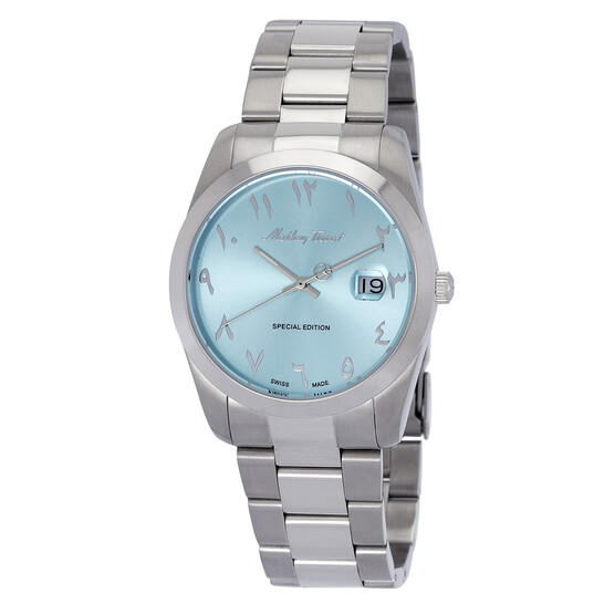 Mathey Tissot 腕時計 seiko orient citizen Mathey-Tissot Mathy Orient Quartz Blue Arabic Dial Men's Watch