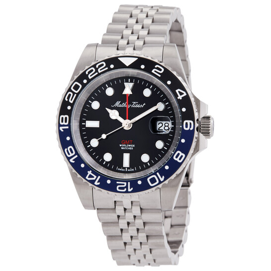 Mathey-Tissot Mathy Vintage GMT Black Dial Batman Bezel Men's