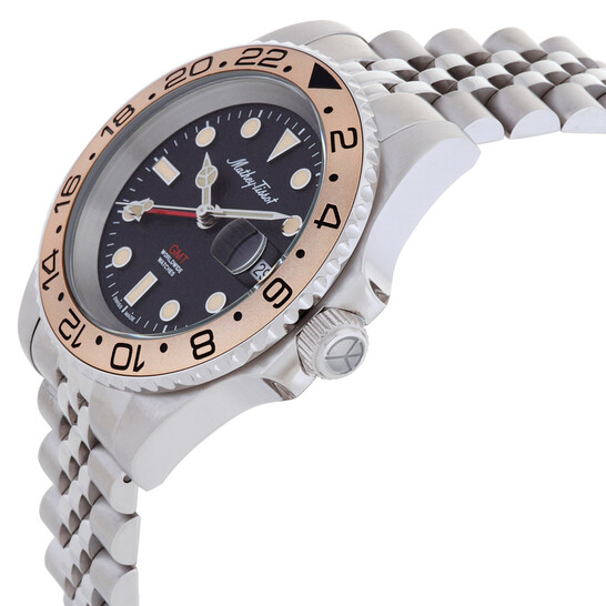 Mathey-Tissot Mathy Vintage Gmt GMT Quartz Black Dial Men's Watch