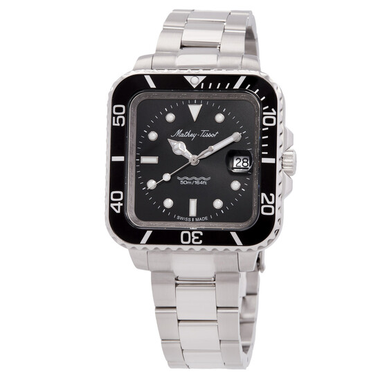 Mathey-Tissot Mathy Vintage Square Quartz Black Dial Men's Watch