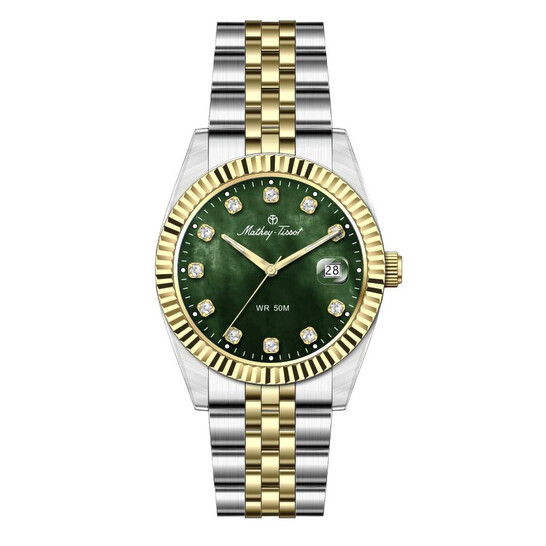 Mathey-Tissot Quartz Green Mother of Pearl Dial Ladies Watch