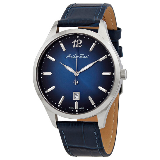 Mathey-Tissot Urban Blue Dial Blue Leather Men's Watch