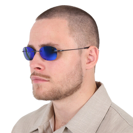 Maui Jim Aki Aki Blue Hawaii Oval Unisex Sunglasses B333-02D 50