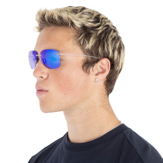 Maui Jim Hikina Blue Hawaii Wrap Men's Sunglasses B445-05CM 62