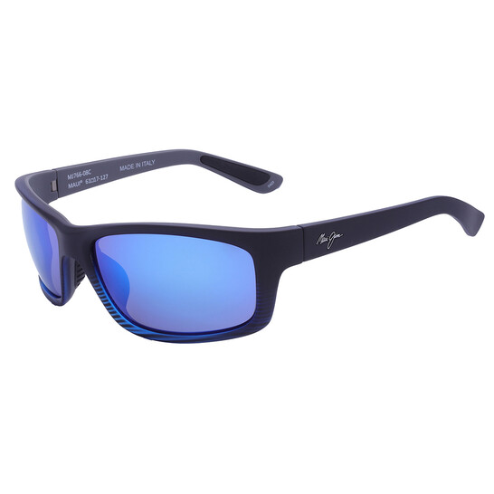 Maui Jim Kanaio Blue Hawaii Wrap Unisex Sunglasses B766-08C 61