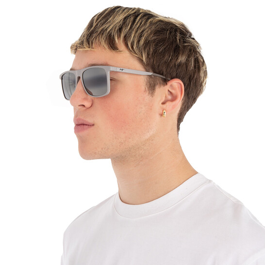 Maui Jim Makamae Neutral Grey Rectangular Men's Sunglasses