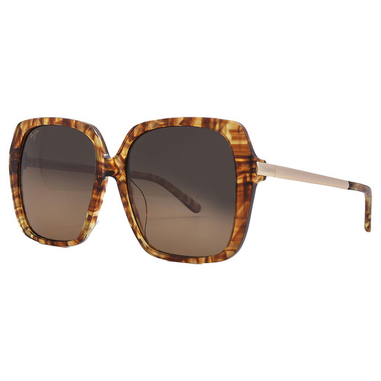 Maui Jim Poolside HCL Bronze Square Ladies Sunglasses HS838-21 55