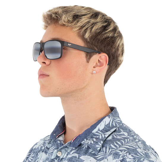 サングラス Maui Jim Maui Jim - RED SANDS - grey red sands matte grey Maui Jim Red Sands Polarized Rectangular Frame – Shades of