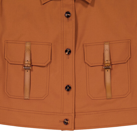 Max Mara Agiate Cropped Stretch-Cotton Jacket, Brand Size 40 (US