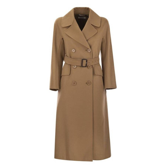 Max Mara Double Breasted Eric Belted Coat, Brand Size 46