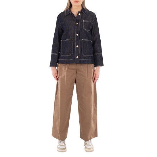 Max Mara Ella Washed Denim Jacket, Brand Size 44 ( US Size