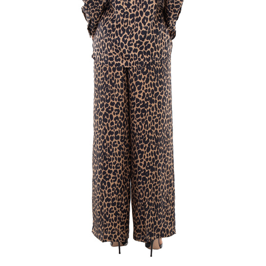 MAX MARA|TRAINING PANTS (GHINEA (21136111 006 / 2113611 Max Mara Ghinea Leopard Silk Wide-Leg Pants, Brand Size 46