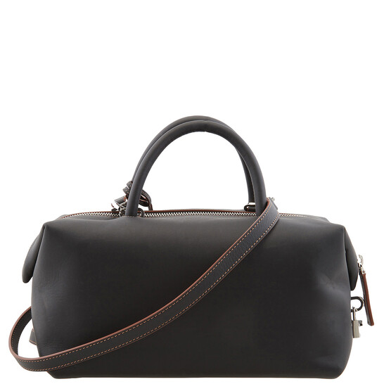 Max Mara Holdall Black Leather Bowler Bag 4516071600-BLACK