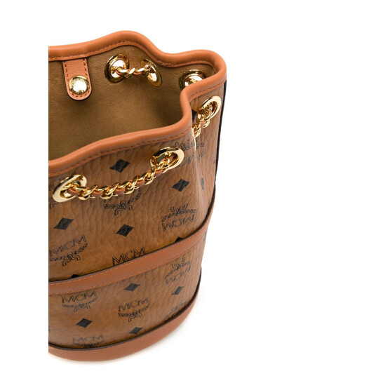 MCM Aren Chain Leather Bucket Bag MWKDATA01CO 8809865502238