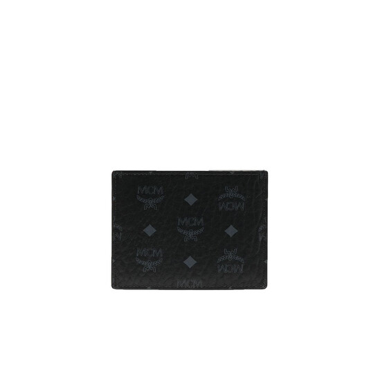 MCM Black Card Case in Visetos Original
