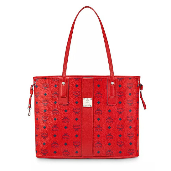 MCM Candy Red Visetos Reversible Liz Shopper Bag MWPAAVI02XC001