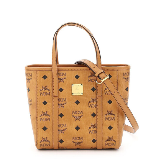 MCM Cognac Visetos Aren Mini Top-Zip Shopper Bag MWPAATN04CO001