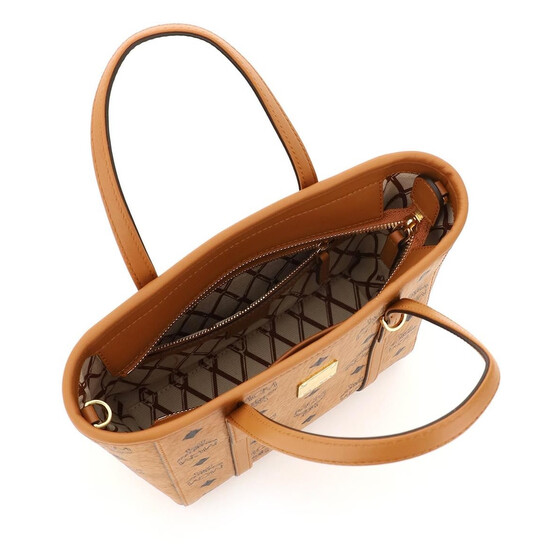MCM Cognac Visetos Aren Mini Top-Zip Shopper Bag MWPAATN04CO001
