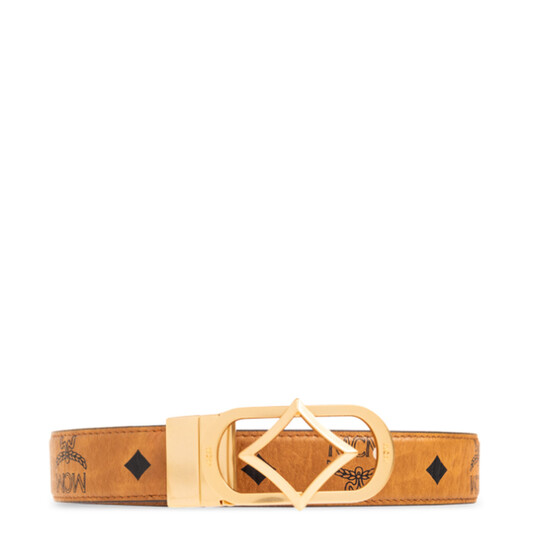 [MCM]★Diamond Buckle Reversible Monogram Belt Adjustable Diamond Buckle Reversible Monogram Belt Cognac