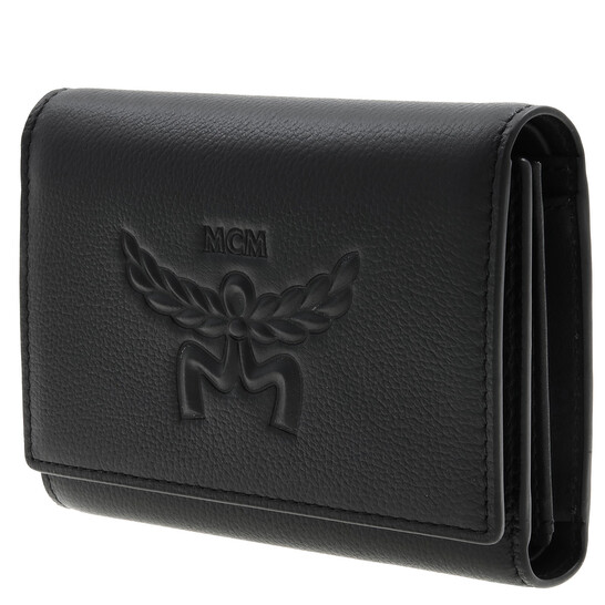 MCM Embossed Logo Small Himmel Trifold Wallet MYSESAC02BK