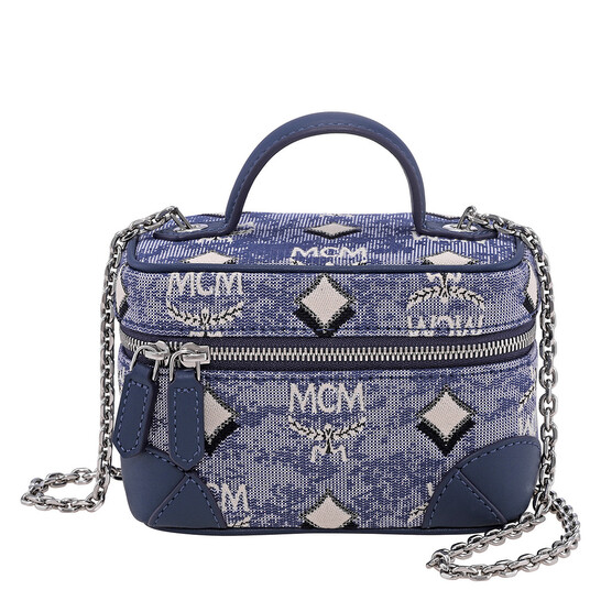   Women’s Blue Gray CKJ l Monogram Mini Cros MLB Monogram Jacquard Mini Crossbody Bag (Light Blue) – The