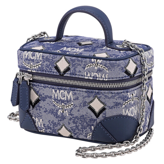 MCM Ladies X-Mini Blue Rockstar Vanity Case in Vintage